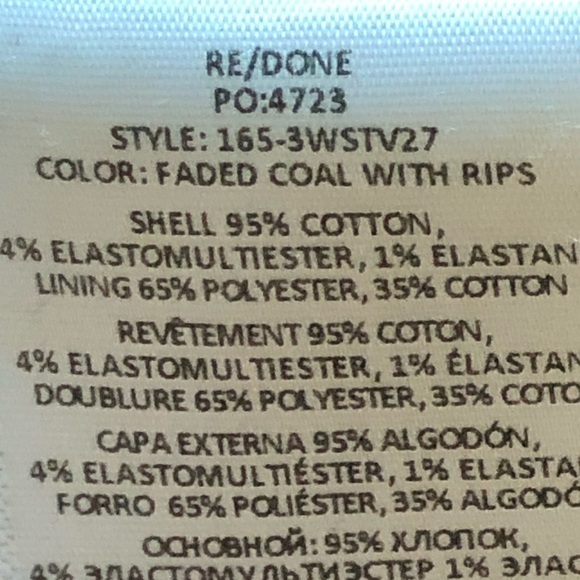 Re/Done Originals Cut Off Shorts Distressed Faded Coal Size 28 - Picture 12 of 13